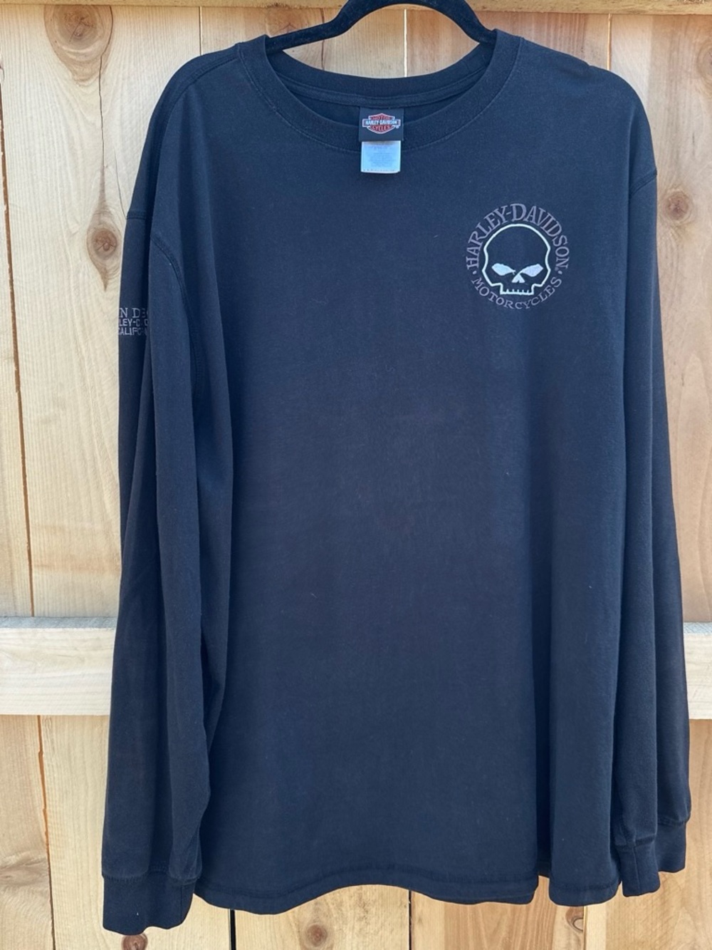 2012 Harley-Davidson Black Tee with White Embroidered San Diego Text